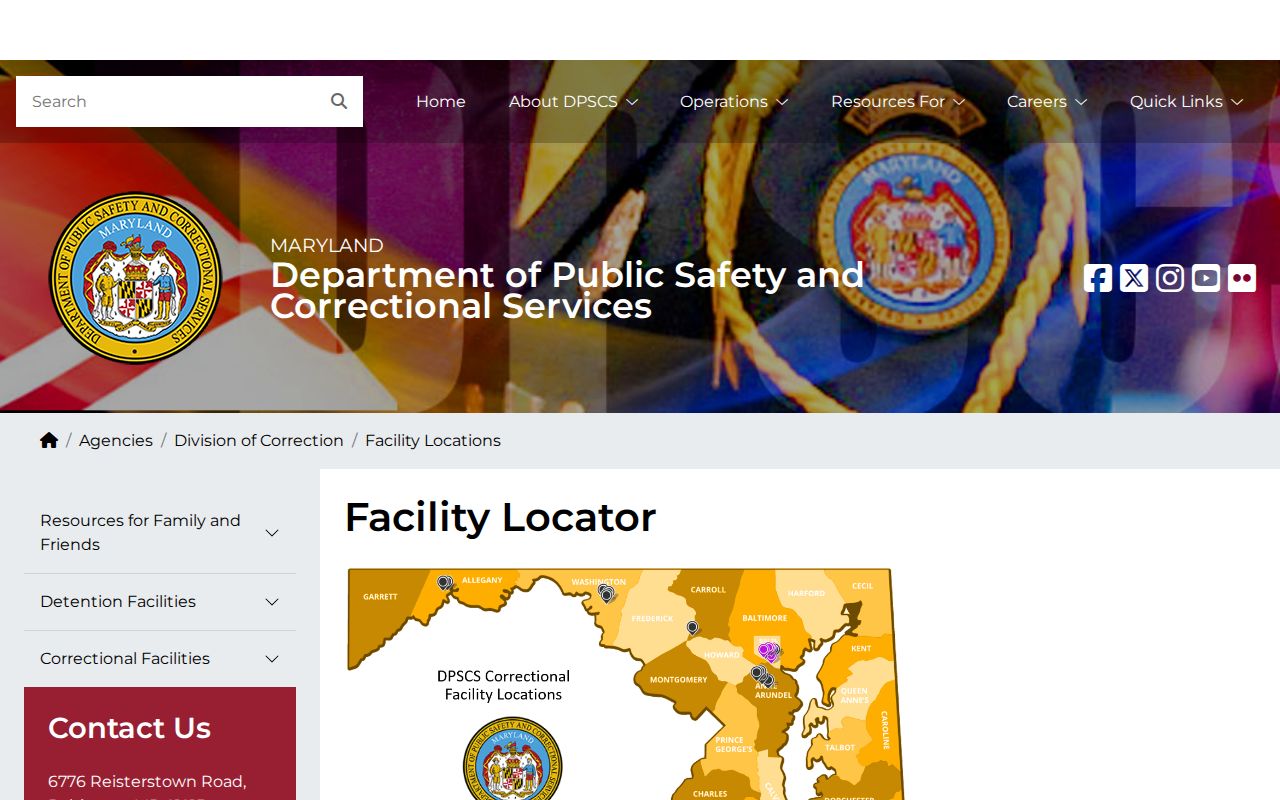 Baltimore City released inmate detention facility list
